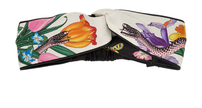 Gucci Floral Headband, &pound;120, Accessories, Green/White, Silk, Front view